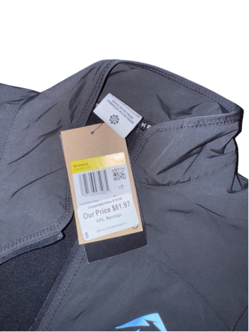 Women's Nike gold rain Vest Size s black - Picture 5 of 5